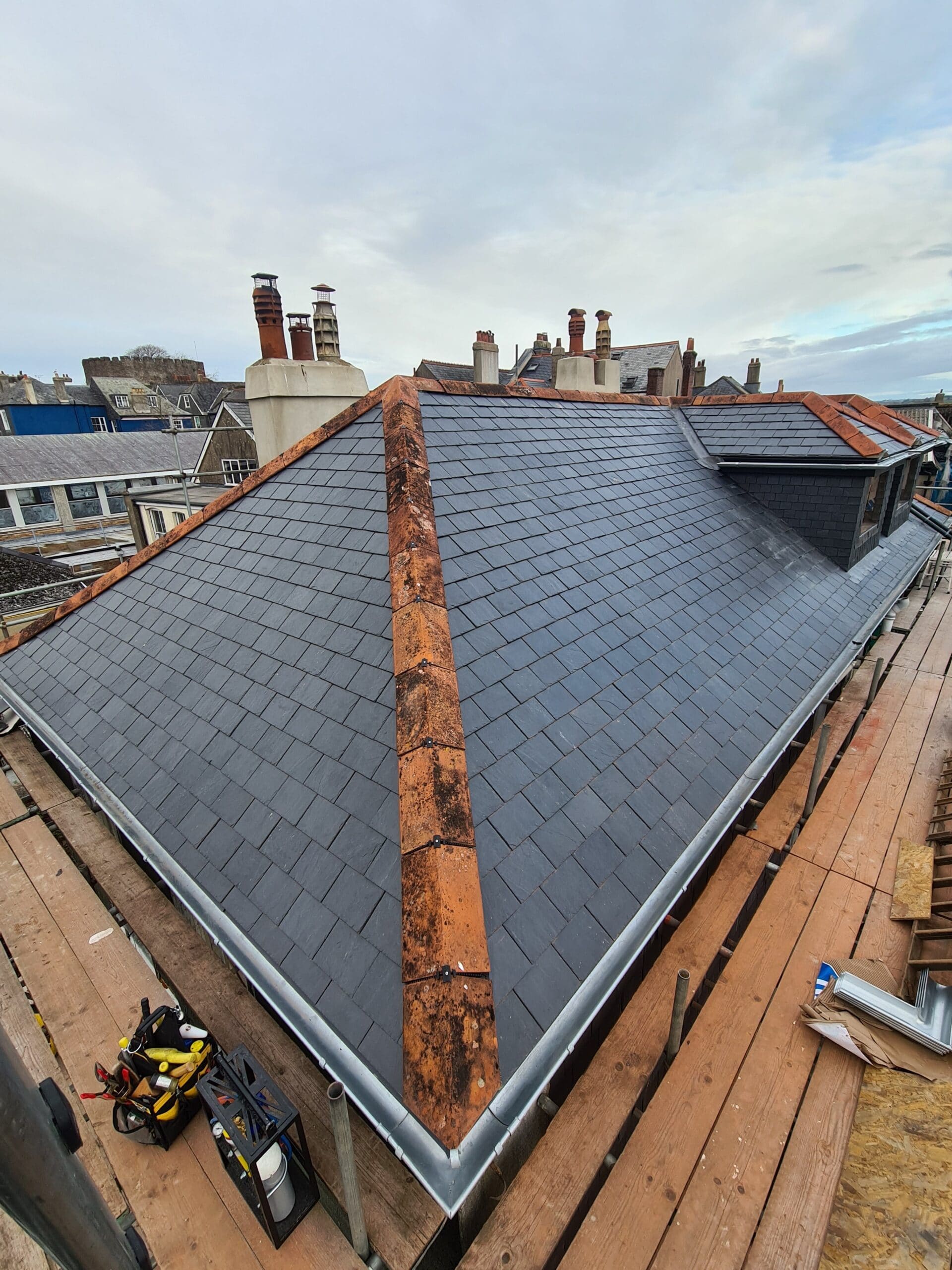 Townhouse Slate Roof Totnes UK Roofing Heritage Roofing SW UK